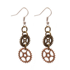Steampunk two cogs earrings