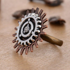 Flower shaped steampunk ring