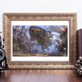 Steampunk flying boat wall art