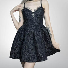 Black Lace Steampunk dress