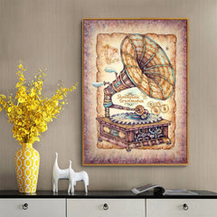 Steampunk phonograph wall art