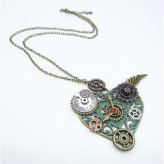 Steampunk heart shaped necklace