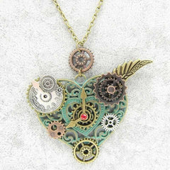 Steampunk heart shaped necklace