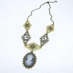 Steampunk lace metal necklace