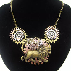Steampunk lion necklace