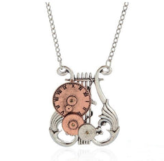 Steampunk lyre necklace