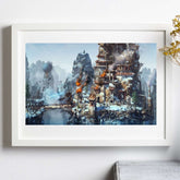Steampunk mountain world wall art