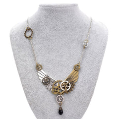 Steampunk wing necklace