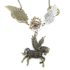 Steampunk Pegasus necklace