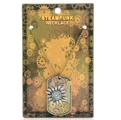 Steampunk steel flower pendant