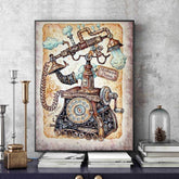 Vintage Steampunk phone wall art