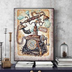 Vintage Steampunk phone wall art