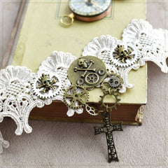 Steampunk choker with cross