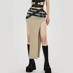 Steampunk skirt with integrated belt