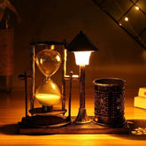 Steampunk sandglass lamp