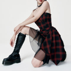 Red Tartan Steampunk dress