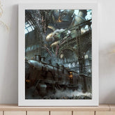 Steampunk express train wall art