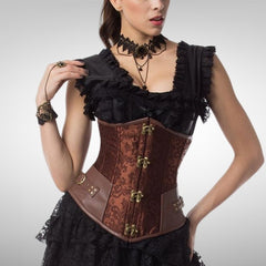 Brocade Steampunk underbust corset