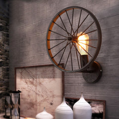 Rusty Wheel Steampunk lamp