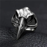 Silver Steampunk raven ring