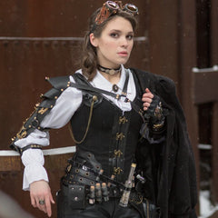 Black Overbust Steampunk corset