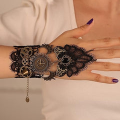 Gothic Steampunk back hand glove