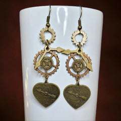 Mecanical Heart Steampunk earrings