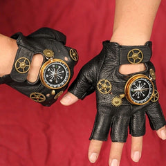 Steampunk compass gloves