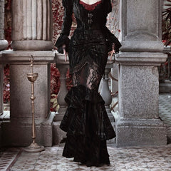 Steampunk velvet mermaid skirt