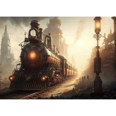 Steampunk train wall art