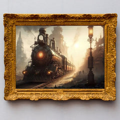 Steampunk train wall art