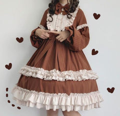 Sweet Brown Academia Dress