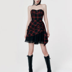 Red Tartan Steampunk dress