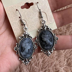 Steampunk cameo earrings