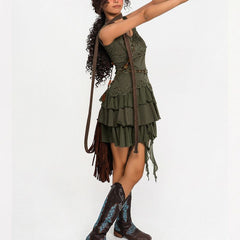 Green Steampunk dress