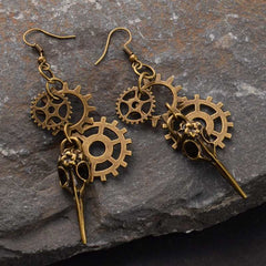 Bird Skull Steampunk earrings