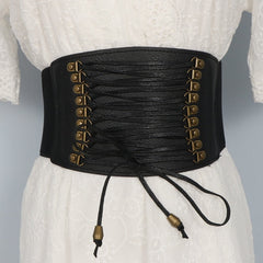 Wide Black Steampunk Waistband