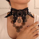 Steampunk gear chain choker