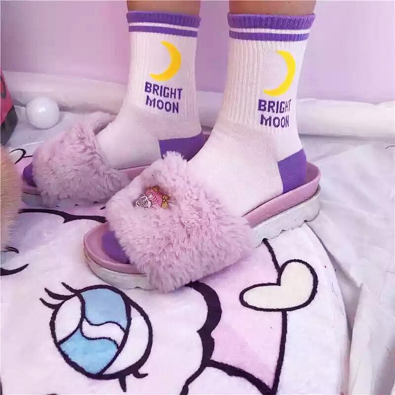 Kawaii Moon Socks