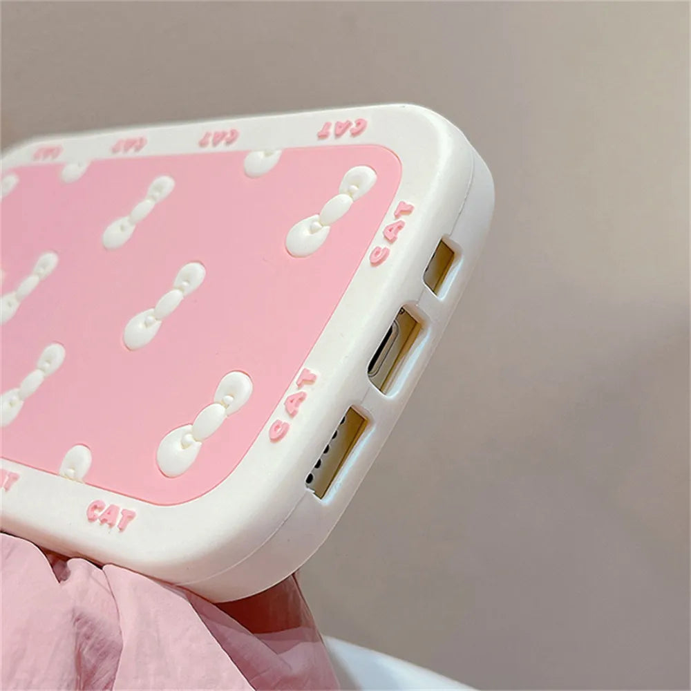3D Pink Bow iPhone Case