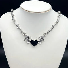 'Virtue' Heart Barbed Wire Choker Necklace