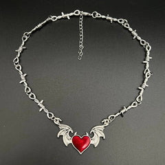 'Virtue' Heart Barbed Wire Choker Necklace