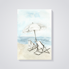 Beach Chairs Scene Poster