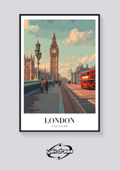 Big Ben Bus Vintage Poster