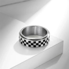 Checkered Spinning Band Ring