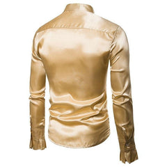 Golden satin steampunk shirt