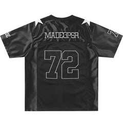 Embroidered Star Patchwork Y2K Mesh Football Jersey