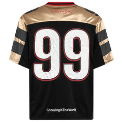 Gold Accent "Growing the World" Y2K Football Jersey