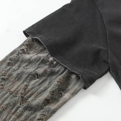 Grunge Y2K Mock Layered Long Sleeve Top