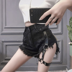 'Since you were gone' Black Alt Harness Shorts